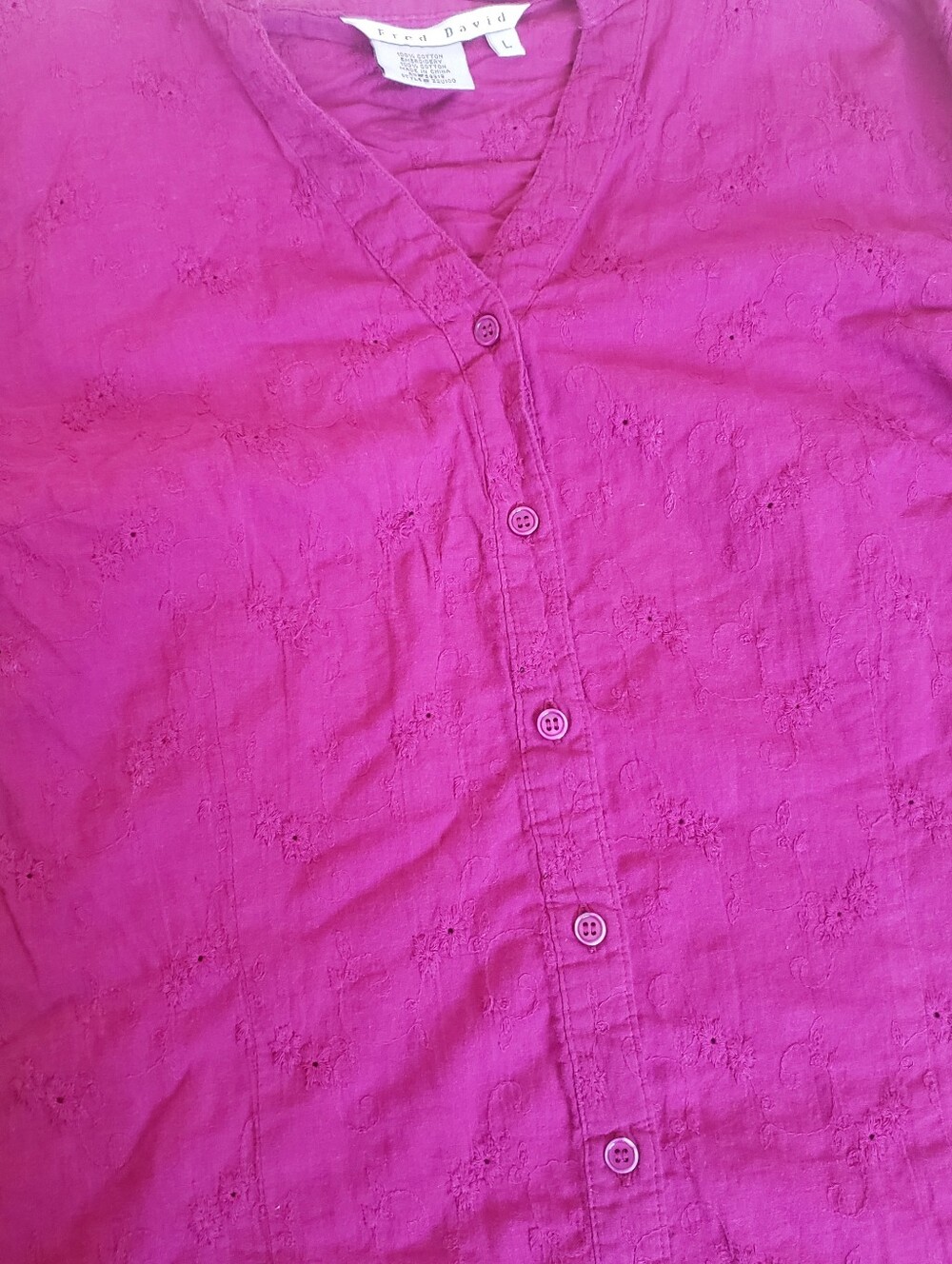 Embroidered Button-Front Top/Blouse - Picture 5 of 10